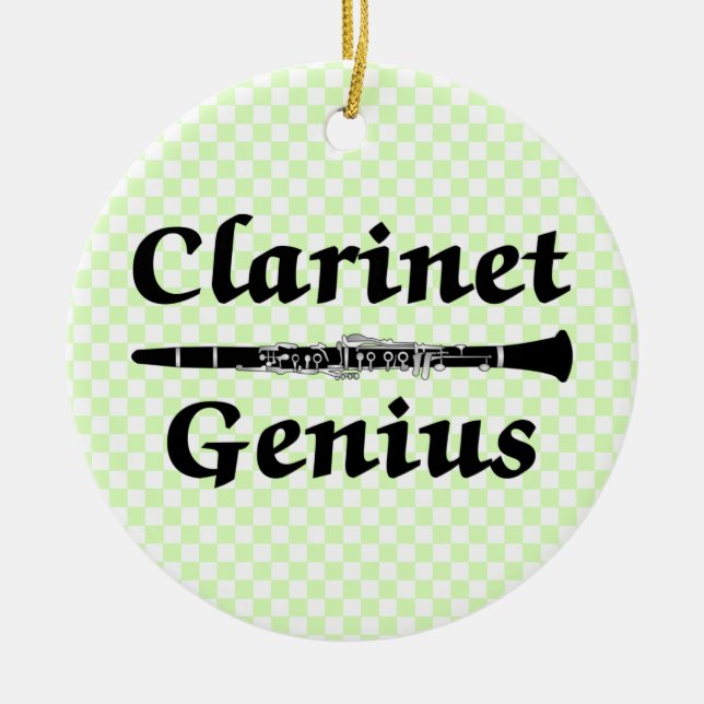 Clarinet Genius Ceramic Tree Decoration (Front)