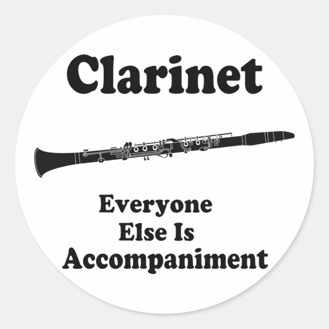Clarinet Gift Classic Round Sticker (Front)