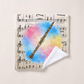 Clarinet Harmony: Colourful Watercolors Bath Towel Set
