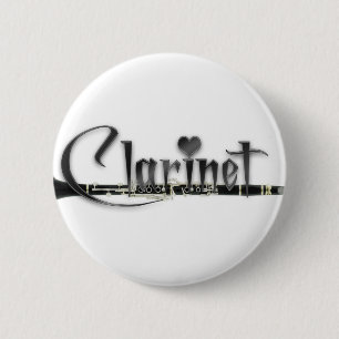 Clarinet I Love Clarinet 6 Cm Round Badge