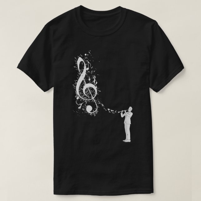 Clarinet Instrument Player Musical Note Clarinetis T-Shirt (Design Front)