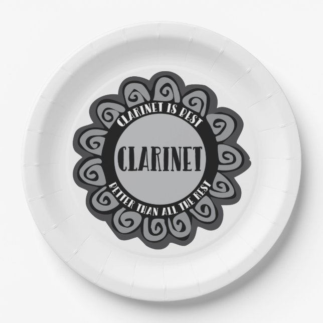 Clarinet is Best Paper Plate (Front)
