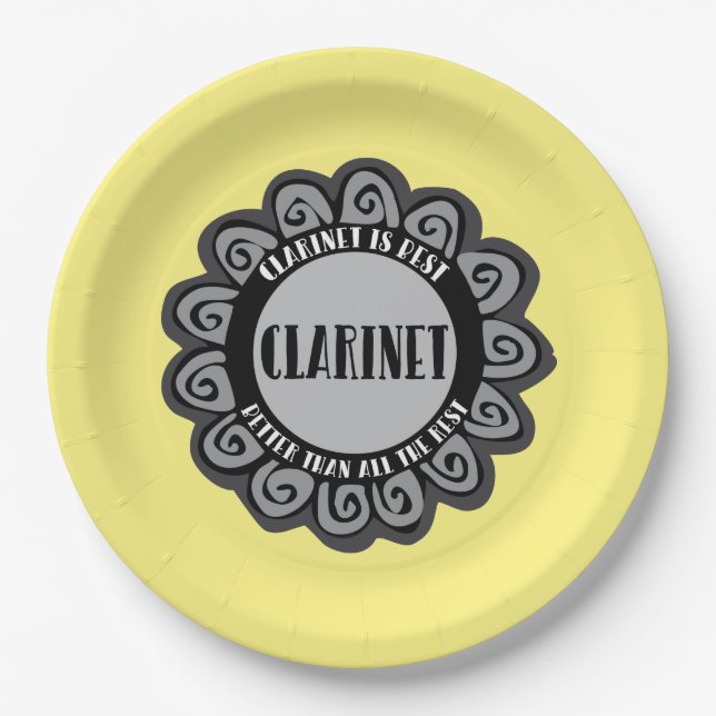 Clarinet is Best Paper Plate (Front)