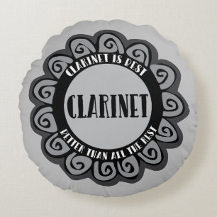 Clarinet Is Best Round Cushion