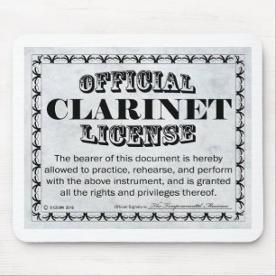 Clarinet License Mouse Mat