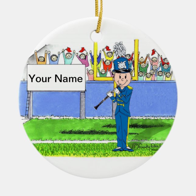 Clarinet - Male Ceramic Tree Decoration (Front)