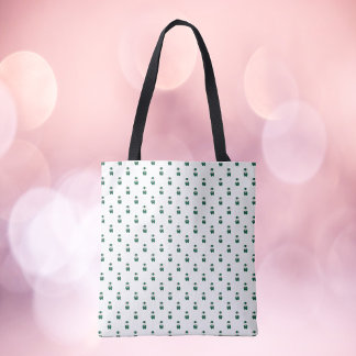 Clarinet Marching Band Rabbit Green Gold Pattern Tote Bag