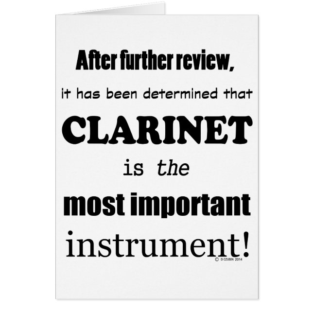 Clarinet Most Important Instrument (Front)