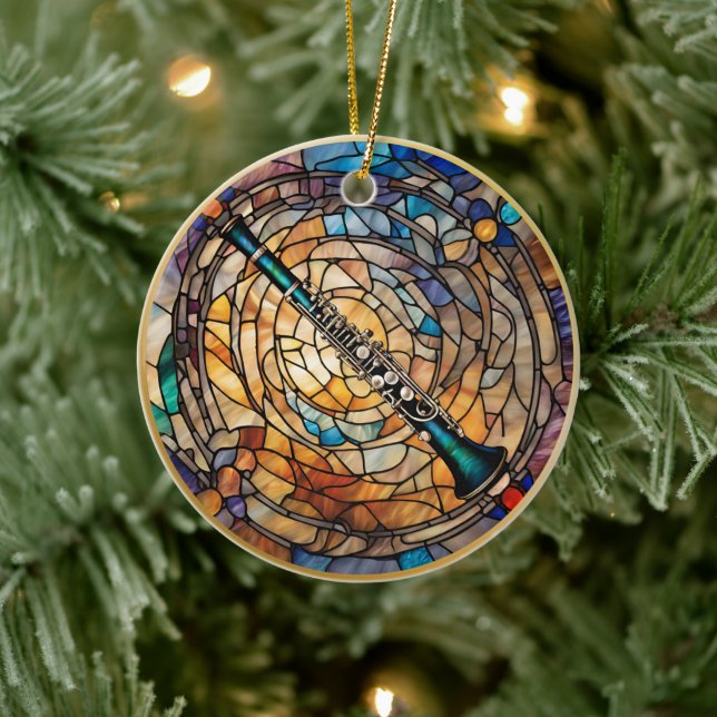 Clarinet Music Instrument Ceramic Tree Decoration (Tree)