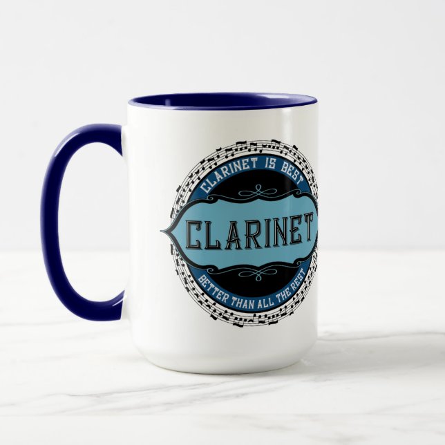 Clarinet Music Notes Circle Mug (Left)
