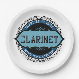 Clarinet Music Notes Circle Paper Plate