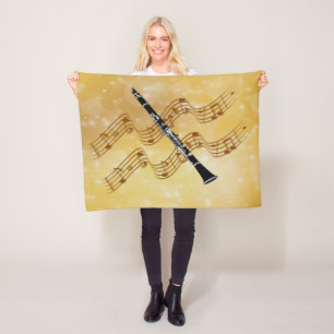 Clarinet music, popular design, fleece blanket