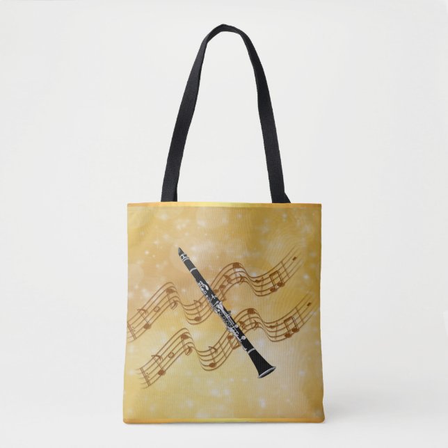 Clarinet music, popular design, tote bag (Front)
