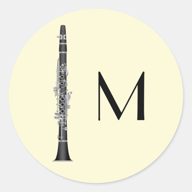 Clarinet Music Teacher Band Musician Classic Round Sticker (Front)