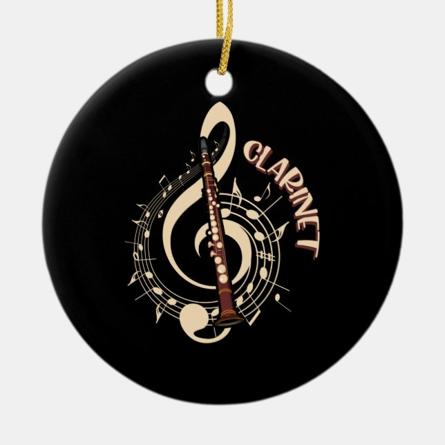 Clarinet Musical Instrument Music Lovers Ceramic Tree Decoration (Front)