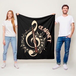Clarinet Musical Instrument Music Lovers Fleece Blanket