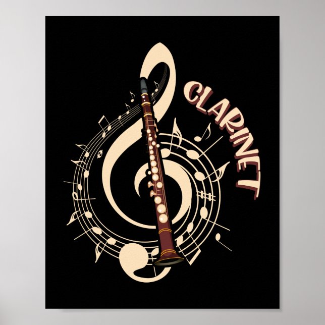 Clarinet Musical Instrument Music Lovers Poster (Front)