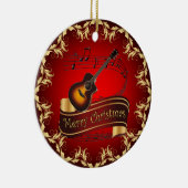Clarinet ~ Musical Scroll ~ Merry Christmas ~  Ceramic Tree Decoration (Right)