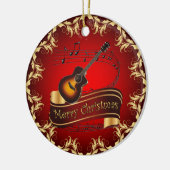 Clarinet ~ Musical Scroll ~ Merry Christmas ~  Ceramic Tree Decoration (Left)