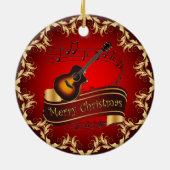 Clarinet ~ Musical Scroll ~ Merry Christmas ~  Ceramic Tree Decoration (Back)