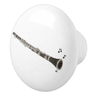 Clarinet musician ceramic knob