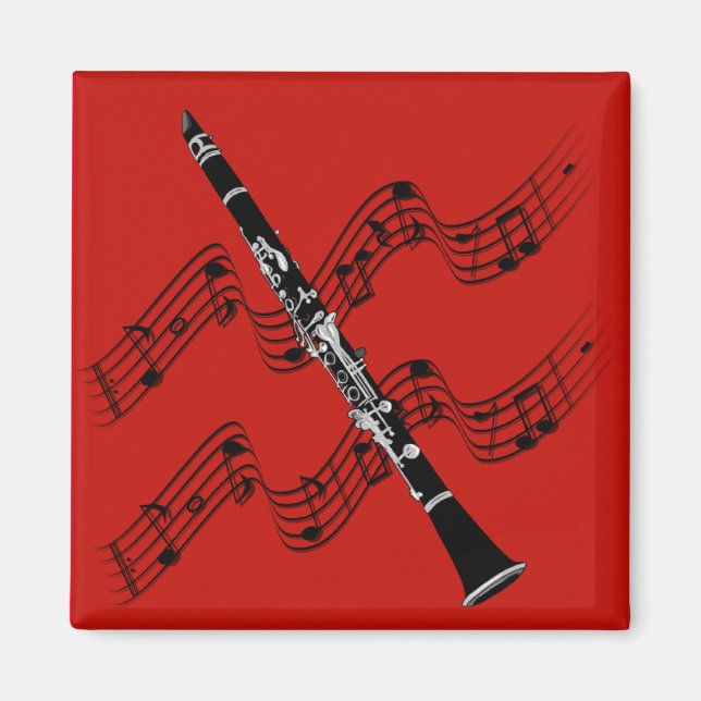 Clarinet on Red Magnet (Front)