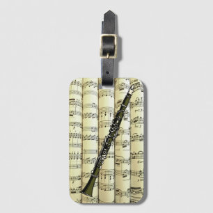 Clarinet On Rolled Sheet Music ~ Luggage Tag