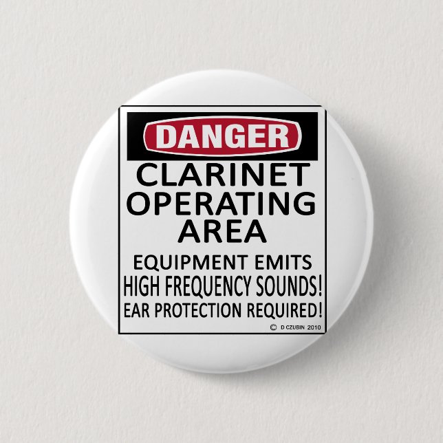 Clarinet Operating Area 6 Cm Round Badge (Front)