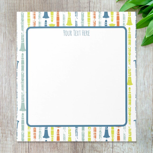 Clarinet Personalised Musical Instrument Gift Notepad (Personalized clarinet themed notepad)
