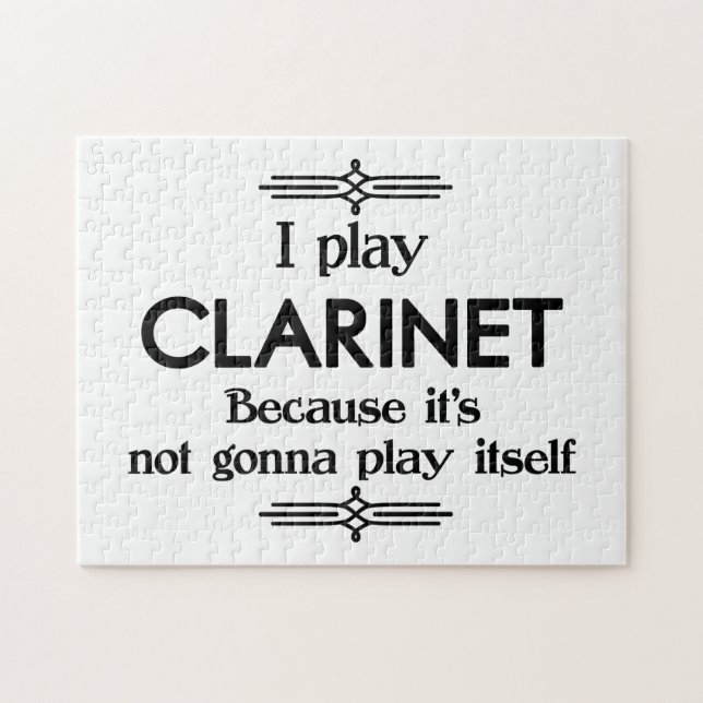 Clarinet - Play Itself Funny Deco Music Jigsaw Puzzle (Horizontal)