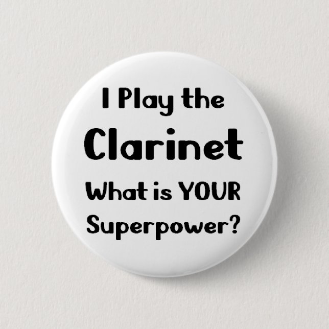 clarinet player 6 cm round badge (Front)