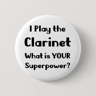 clarinet player 6 cm round badge
