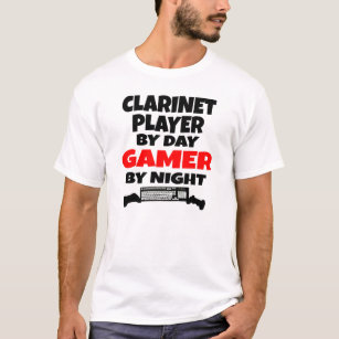 Clarinet Player by Day Gamer by Night T-Shirt