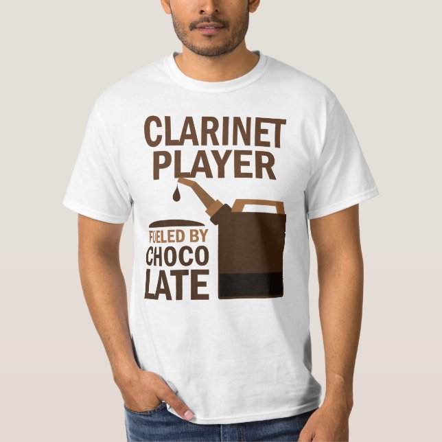 Clarinet Player (Funny) Chocolate T-Shirt (Front)