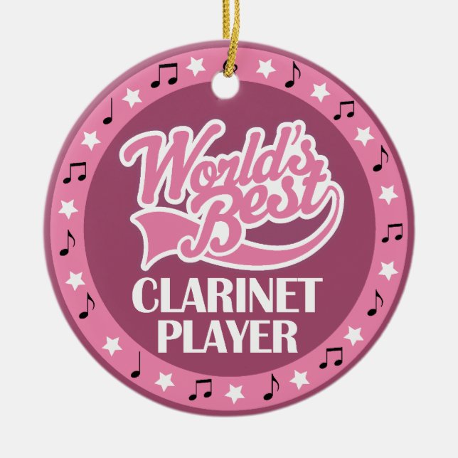 Clarinet Player Gift For Her Ceramic Tree Decoration (Front)