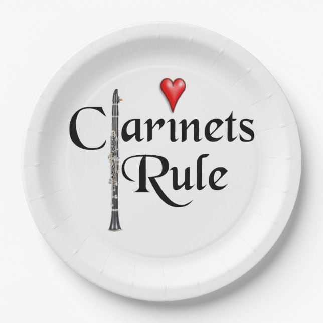 Clarinet player musician Plate ANY COLOR (Front)