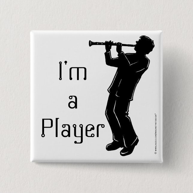 Clarinet Player Silhouette Button (Front)