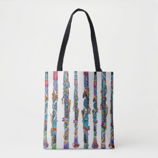 Clarinet Print, Colourful Clarinets, Clarinet Love Tote Bag
