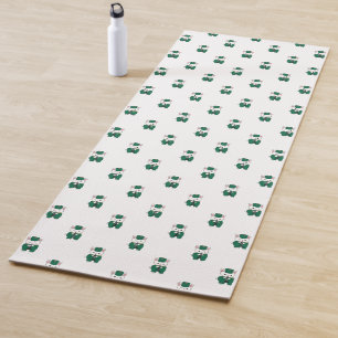 Clarinet Rabbit Marching Band Green Gold Yoga Mat