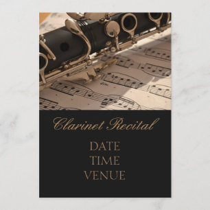 Clarinet Recital elegant stylish performance Invitation