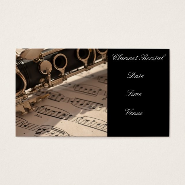 Clarinet Recital  mini Invitation (Front)