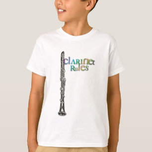 Clarinet Rules Dark Colour Text T-Shirt