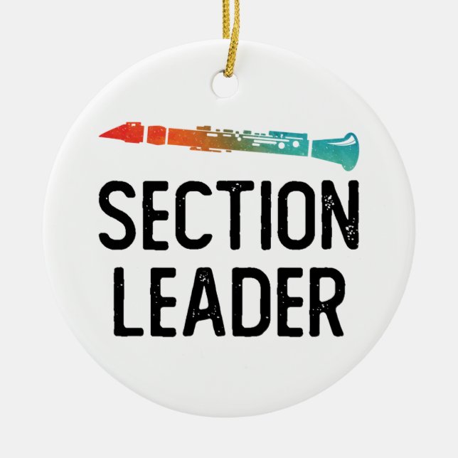 Clarinet Section Leader Marching Band Ceramic Tree Decoration (Front)
