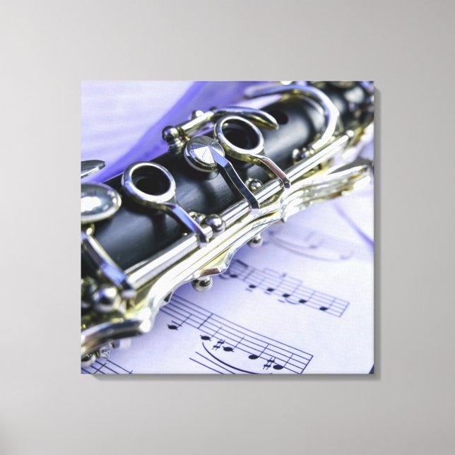 Clarinet Sheet Music Band Orchestra Canvas Print (Front)