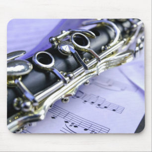 Clarinet Sheet Music Band Orchestra Mouse Mat