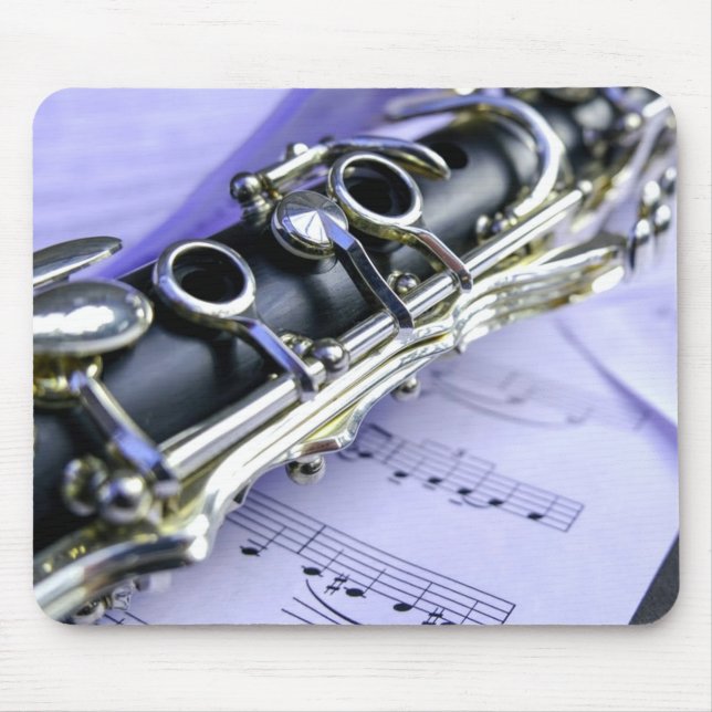 Clarinet Sheet Music Band Orchestra Mouse Mat (Front)
