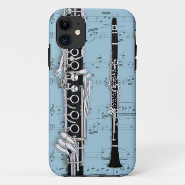 Clarinet & sheet music phone case. Pick colour Case-Mate iPhone Case (Back)