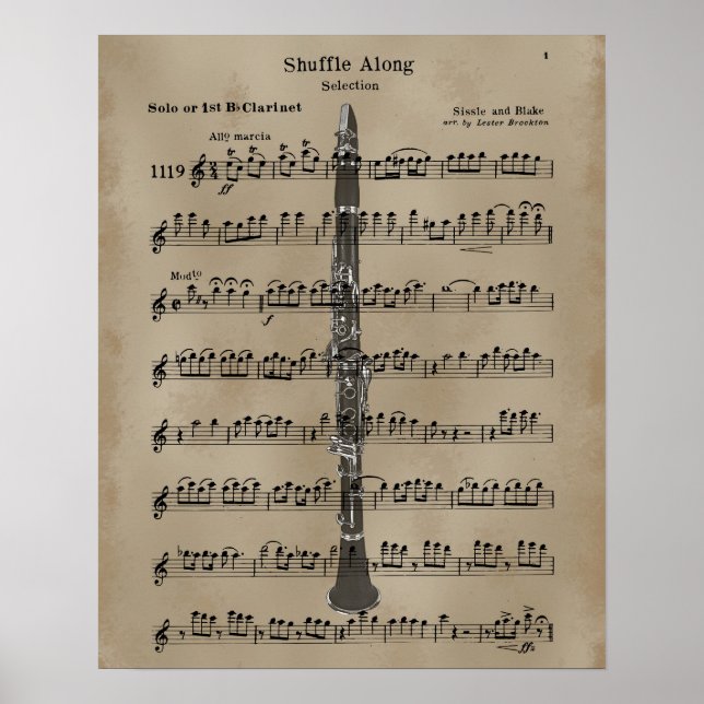Clarinet Sheet Music Poster (Front)