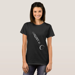 Clarinet Silhouette Black T-Shirt