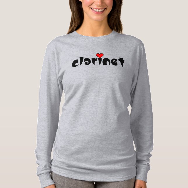 Clarinet Small Heart T-Shirt (Front)